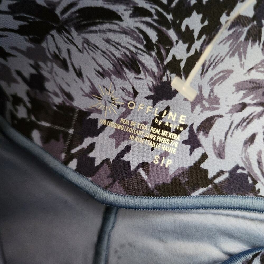 NWT Aerie Offline Real Me Xtra High Waisted 7/8 Legging - Blue Floral - Small - Picture 11 of 13